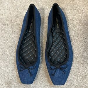 Veronica Beard Beatrix Denim and Black flats size 11